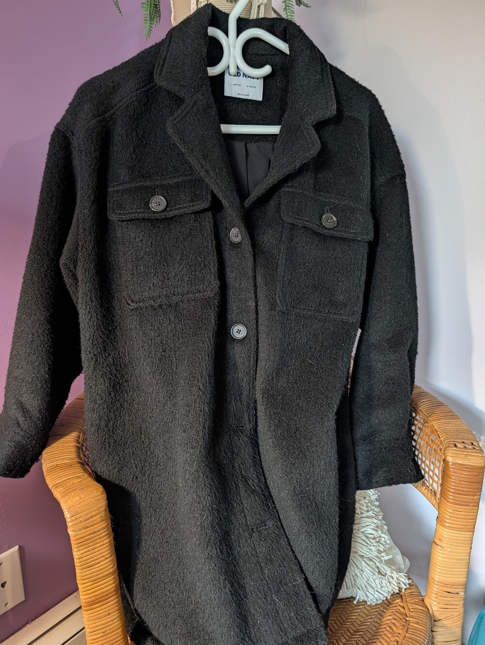 Black Wool Shacket - Picture 3 of 5